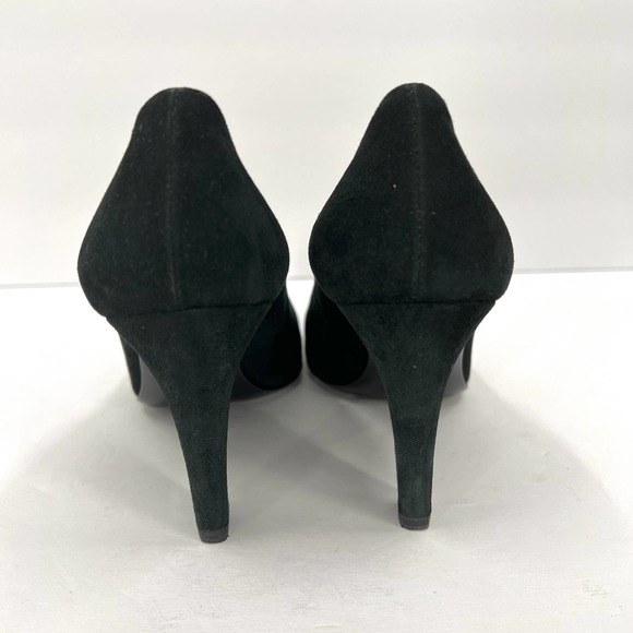 PRADA Shoes Womens 37 Green Calzature Donna Suede Comma Heel Almond Toe Pump - Picture 4 of 10